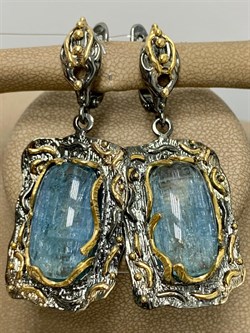 *Серьги Аквамарин Забайкалье АРТ 53591 (ВЕС 21,22 Г) - фото 216027