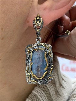 *Серьги Аквамарин Забайкалье АРТ 53592 (ВЕС 20,33 Г) - фото 216032