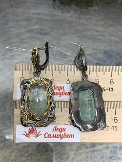 *Серьги Аквамарин Забайкалье АРТ 54048 (ВЕС  21,35 Г) - фото 216052