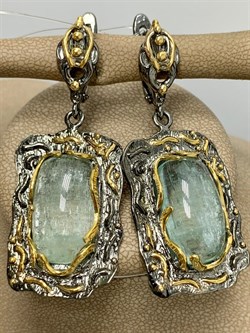 *Серьги Аквамарин Забайкалье АРТ 54048 (ВЕС  21,35 Г) - фото 216054