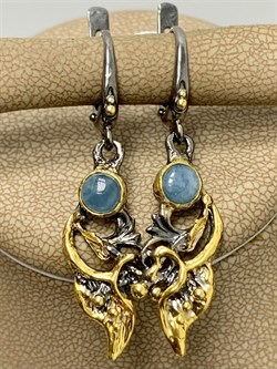 *Серьги Аквамарин Нигерия АРТ 60127 (ВЕС 5,95 Г) - фото 216066