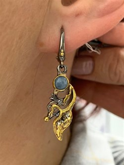 *Серьги Аквамарин Нигерия АРТ 60127 (ВЕС 5,95 Г) - фото 216067