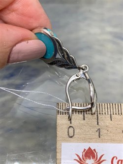 *Серьги Хризоколла Казахстан АРТ 49706 ВЕС 11,07 Г - фото 216130