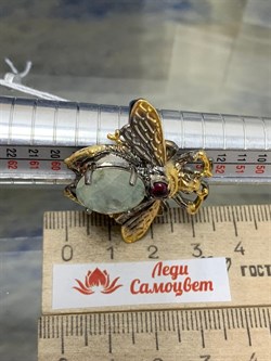 *Кольцо р.17,5 Мотылек Пренит Африка Арт 49427 Вес 13,49 г - фото 216303