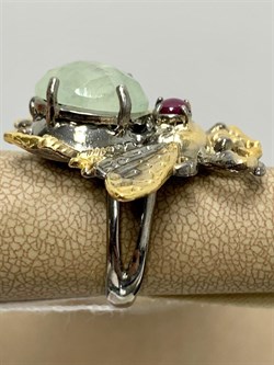 *Кольцо р.17,5 Мотылек Пренит Африка Арт 49427 Вес 13,49 г - фото 216304