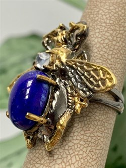 *Кольцо р.17 Мотылек Лазурит Афганистан  Арт 49431 Вес 13,25 г - фото 216364 *Кольцо р.17 Мотылек Лазурит Афганистан  Арт 49431 Вес 13,25 г - фото 216364