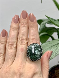 *Кольцо р.17,5 Серафинит АРТ 80-938-15,54 ВЕС 15,54 Г - фото 216613