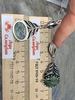 *Серьги Серафинит арт 83663 вес 13,4 г - фото 216630