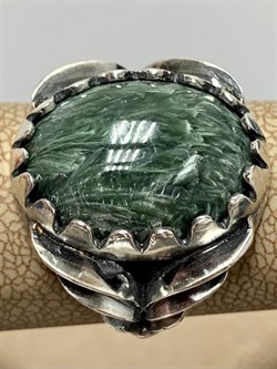 *Кольцо р.17,5 Серафинит арт 83664 вес 7,52 Г - фото 216642