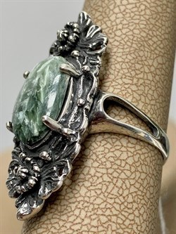 *Кольцо р.18,5 Серафинит АРТ 135-629 ВЕС 7,21 Г - фото 216663