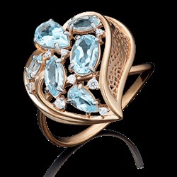 *Кольцо р.20 Топаз, Фианит цв Красное арт. 01-4899-00-207-1110-46-052 (вес 3,38 г) - фото 21671 *Кольцо р.20 Топаз, Фианит цв Красное арт. 01-4899-00-207-1110-46-052 (вес 3,38 г) - фото 21671