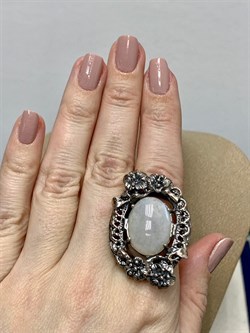 *Кольцо р.17,5 Лунный камень Адуляр АРТ 41339 ВЕС 18,63 Г - фото 216745
