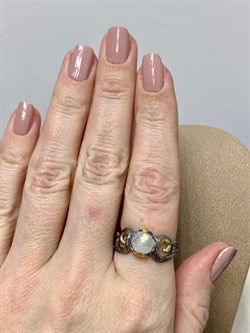 *Кольцо р.18 Лунный камень Адуляр АРТ 33795 ВЕС 3,92 Г - фото 216829