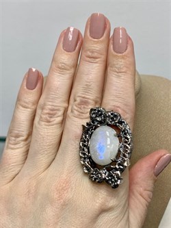 *Кольцо р.18 Лунный камень Адуляр АРТ 41301 ВЕС 19,27 Г - фото 216882