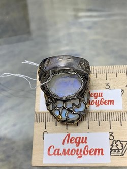 *Кольцо р.18 Лунный камень Адуляр АРТ 49048 ВЕС 18,74 Г - фото 216933