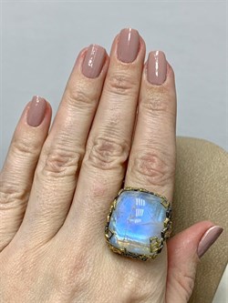 *Кольцо р.18 Лунный камень Адуляр АРТ 49330 ВЕС 18,67 Г - фото 216959