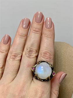 *Кольцо р.18 Лунный камень Адуляр АРТ 60421 ВЕС 12,86 Г - фото 217027