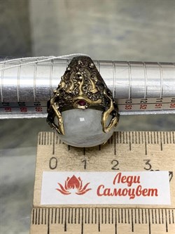 *Кольцо р.18 Лунный камень Адуляр АРТ 60421 ВЕС 12,86 Г - фото 217030