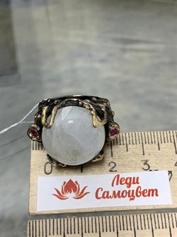 *Кольцо р.18 Лунный камень Адуляр АРТ 60421 ВЕС 12,86 Г - фото 217034