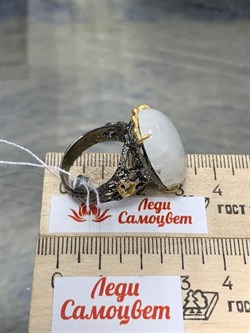 *Кольцо р.18,5 Лунный камень Адуляр АРТ 41414 ВЕС 11,42 Г - фото 217079