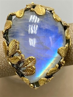 *Кольцо р.18,5 Лунный камень Адуляр АРТ 54031 ВЕС  21,97 Г - фото 217137