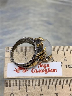 *Кольцо р.18,5 Лунный Камень Адуляр Индия АРТ 83567 ВЕС 14,31 Г - фото 217176