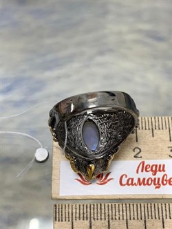 *Кольцо р.18,5 Лунный Камень Адуляр Индия АРТ 83567 ВЕС 14,31 Г - фото 217178