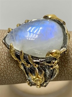 *Кольцо р.18,5 Лунный Камень Адуляр Индия АРТ 83567 ВЕС 14,31 Г - фото 217180