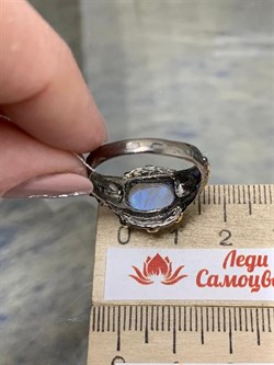 *Кольцо р.19 Лунный камень Адуляр АРТ 52943 ВЕС 5,81 Г - фото 217199