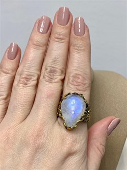 *Кольцо р.19 Лунный камень Адуляр АРТ 53300 ВЕС 13,64 Г - фото 217217