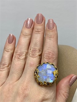 *Кольцо р.19,5 Лунный камень Адуляр АРТ 56944 ВЕС 18,41 Г - фото 217238