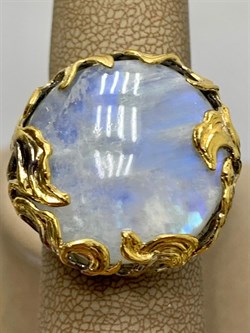 *Кольцо р.19,5 Лунный камень Адуляр АРТ 56944 ВЕС 18,41 Г - фото 217240