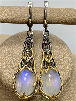 *Серьги Адуляр Индия Арт 62876 Вес 11,33 г - фото 217292