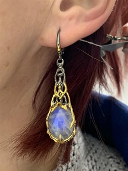 *Серьги Адуляр Индия Арт 62876 Вес 11,33 г - фото 217294