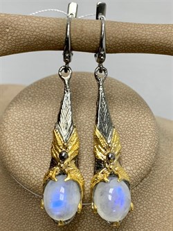 *Серьги Лунный камень Адуляр АРТ 41077 ВЕС 12,36 Г - фото 217304 *Серьги Лунный камень Адуляр АРТ 41077 ВЕС 12,36 Г - фото 217304