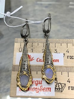 *Серьги Лунный камень Адуляр АРТ 41077 ВЕС 12,36 Г - фото 217306 *Серьги Лунный камень Адуляр АРТ 41077 ВЕС 12,36 Г - фото 217306