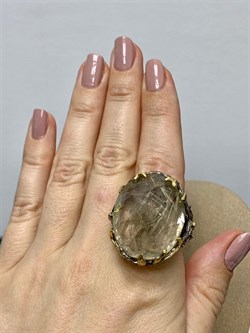 *Кольцо р.17,5 Кварц Волосатик Бразилия АРТ 53359 (ВЕС 30,28 Г) - фото 217384