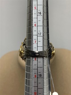 *Кольцо р.17,5 Кварц Волосатик Бразилия АРТ 53359 (ВЕС 30,28 Г) - фото 217385