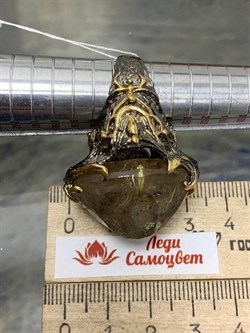 *Кольцо р.17,5 Кварц Волосатик Бразилия АРТ 53359 (ВЕС 30,28 Г) - фото 217388