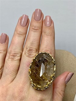 *Кольцо р.18,5  Кварц Волосатик Бразилия АРТ 54038 (ВЕС 30,75 Г) - фото 217445 *Кольцо р.18,5  Кварц Волосатик Бразилия АРТ 54038 (ВЕС 30,75 Г) - фото 217445