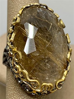 *Кольцо р.18,5  Кварц Волосатик Бразилия АРТ 54038 (ВЕС 30,75 Г) - фото 217454 *Кольцо р.18,5  Кварц Волосатик Бразилия АРТ 54038 (ВЕС 30,75 Г) - фото 217454