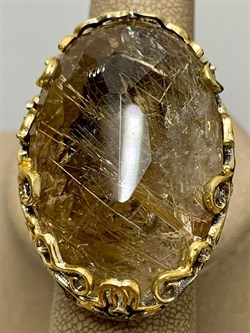 *Кольцо р.18,5  Кварц Волосатик Бразилия АРТ 54038 (ВЕС 30,75 Г) - фото 217456 *Кольцо р.18,5  Кварц Волосатик Бразилия АРТ 54038 (ВЕС 30,75 Г) - фото 217456