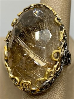 *Кольцо р.18,5  Кварц Волосатик Бразилия АРТ 54038 (ВЕС 30,75 Г) - фото 217457 *Кольцо р.18,5  Кварц Волосатик Бразилия АРТ 54038 (ВЕС 30,75 Г) - фото 217457