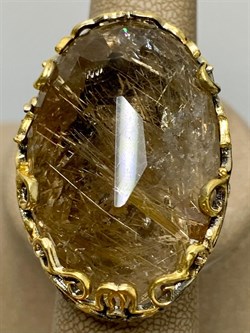 *Кольцо р.18,5  Кварц Волосатик Бразилия АРТ 54038 (ВЕС 30,75 Г) - фото 217458 *Кольцо р.18,5  Кварц Волосатик Бразилия АРТ 54038 (ВЕС 30,75 Г) - фото 217458