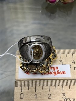 *Кольцо р.18,5  Кварц Волосатик Бразилия АРТ 47561 (ВЕС 21,68 Г) - фото 217476