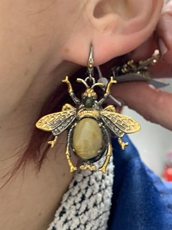 *Серьги Мотыльки Кварц Волосатик Бразилия Арт 49445 Вес 16,89 г - фото 217619 *Серьги Мотыльки Кварц Волосатик Бразилия Арт 49445 Вес 16,89 г - фото 217619