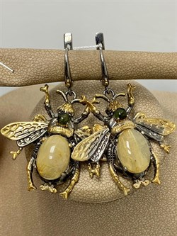 *Серьги Мотыльки Кварц Волосатик Бразилия Арт 49445 Вес 16,89 г - фото 217624 *Серьги Мотыльки Кварц Волосатик Бразилия Арт 49445 Вес 16,89 г - фото 217624