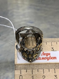 *Кольцо р.18,5 Кварц Волосатик Бразилия АРТ 42742 (ВЕС 15,11 Г) - фото 217630