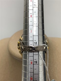 *Кольцо р.18,5 Кварц Волосатик Бразилия АРТ 43726 (ВЕС 21,72 Г) - фото 217650