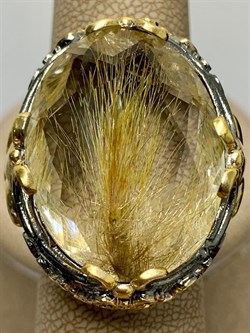 *Кольцо р.18,5 Кварц Волосатик Бразилия АРТ 53034 (ВЕС 21,49 Г) - фото 217683 *Кольцо р.18,5 Кварц Волосатик Бразилия АРТ 53034 (ВЕС 21,49 Г) - фото 217683